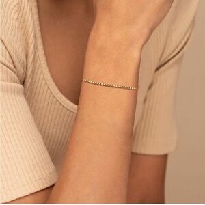 Gold 18k Gold Plated Box Chain Bracelet